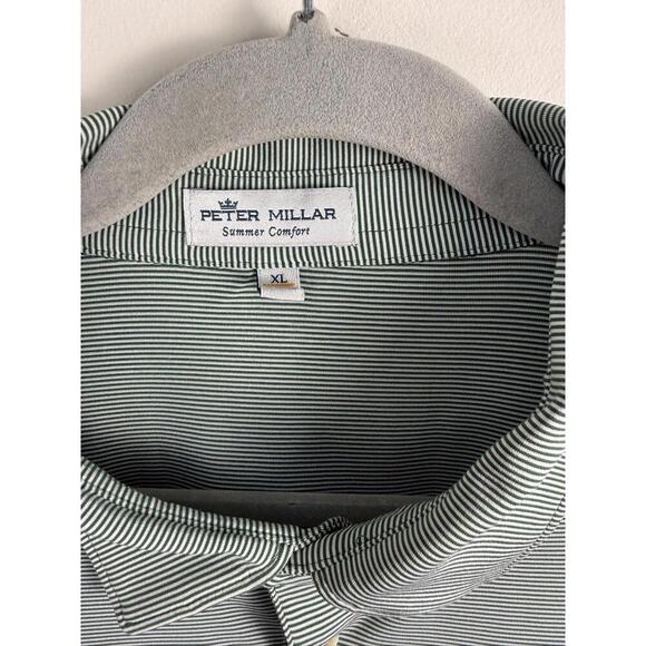 Peter Millar Summer Comfort Performance Golf Polo Dark Green Stripe XL - Picture 5 of 6